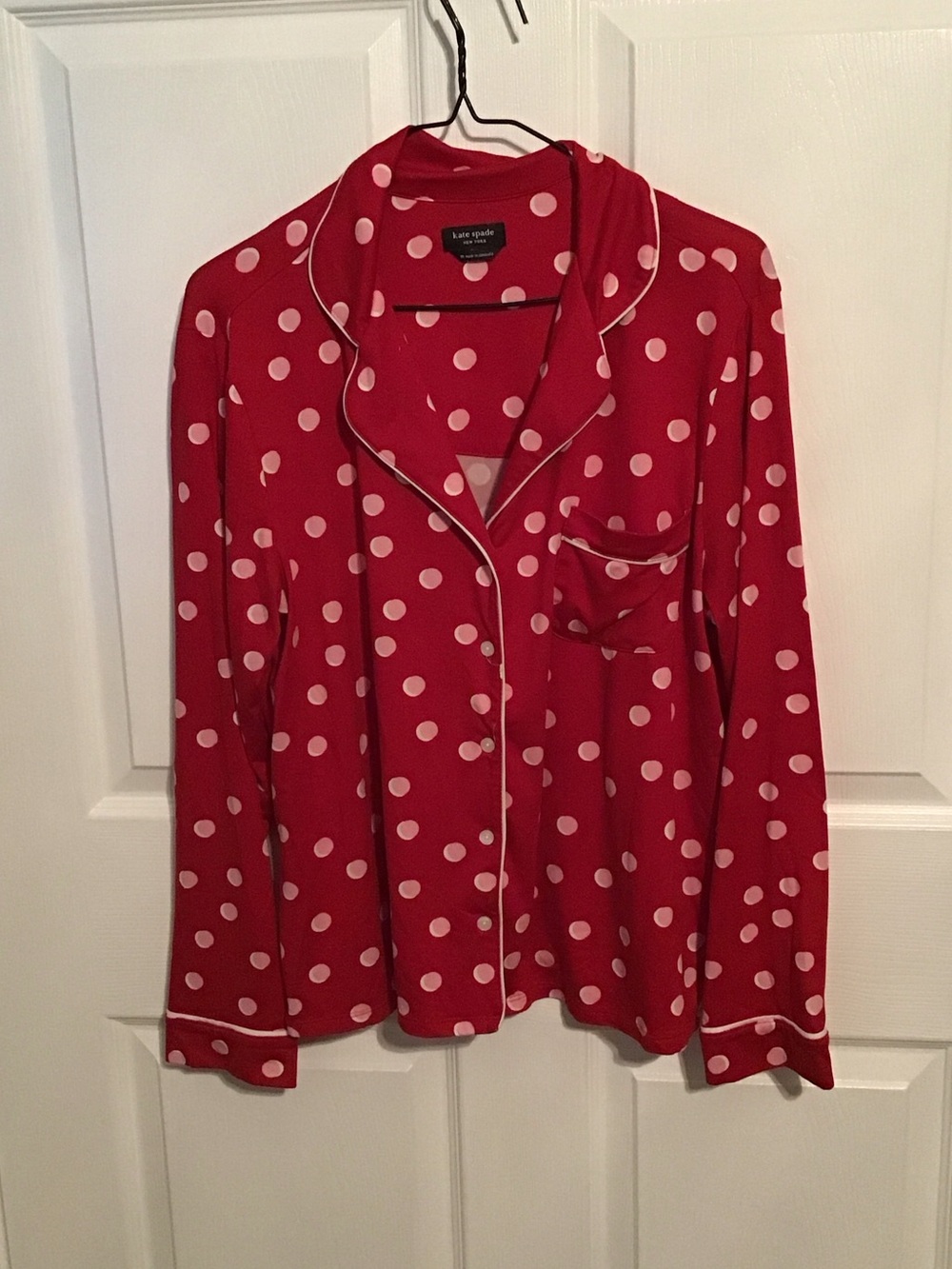 kate spade Red and White Polka Dot Pajama Top